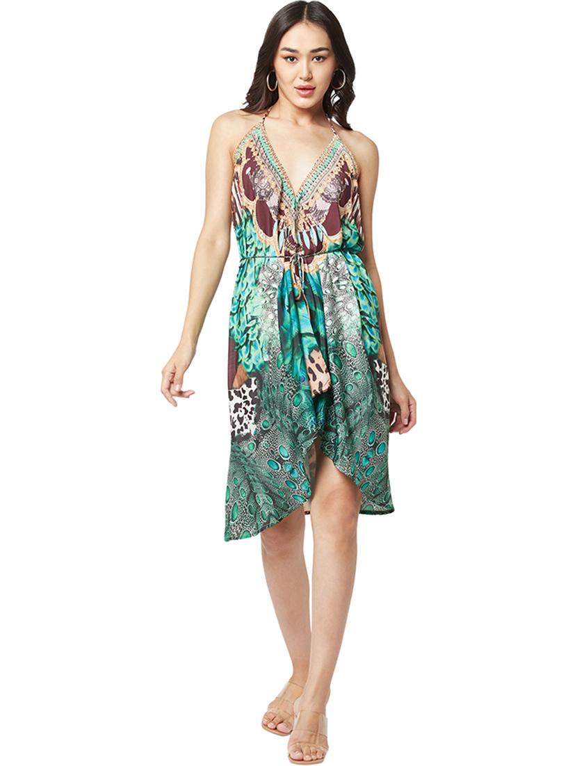 women's high low abstract dress