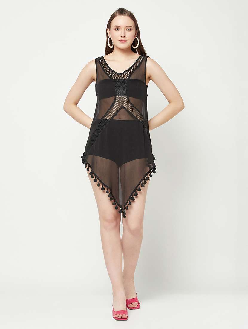 women's asymmetric solid dress
