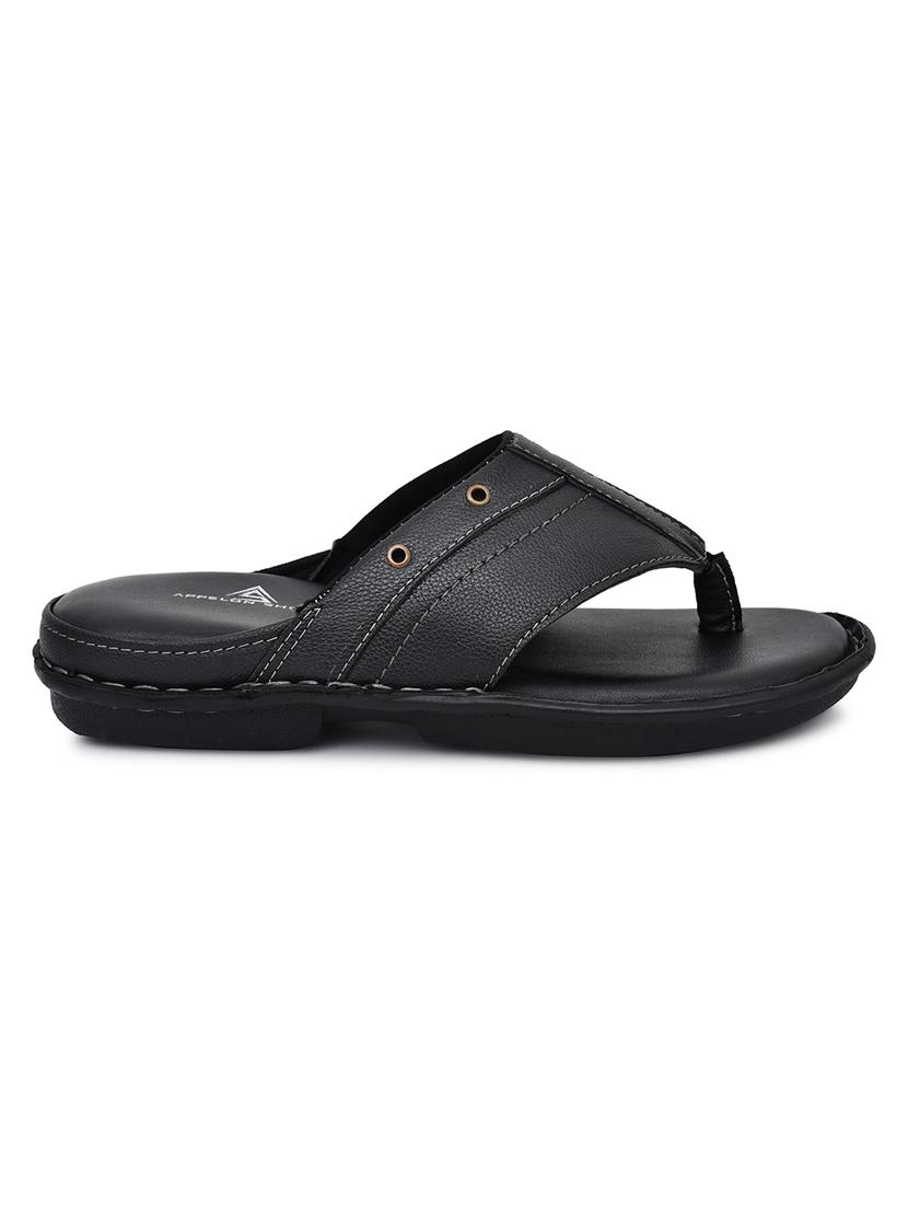 black synthetic slip on flip flop - 19848672 - Standard Image - 3