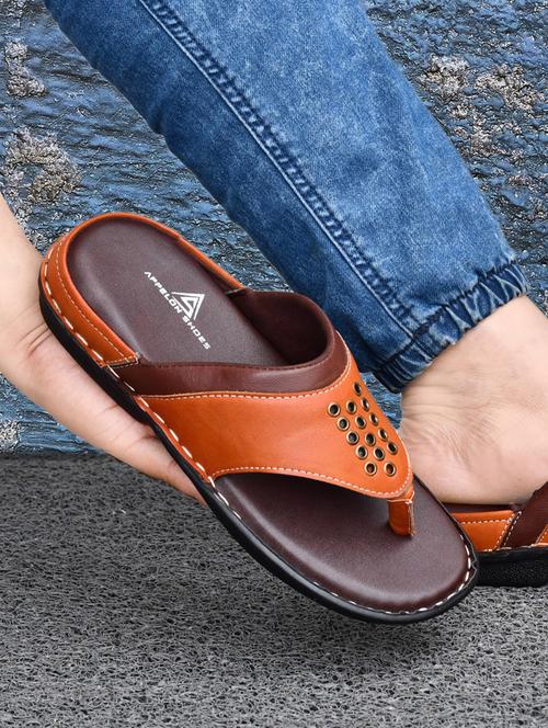 tan synthetic slip on flip flop - 19848711 -  Standard Image - 0