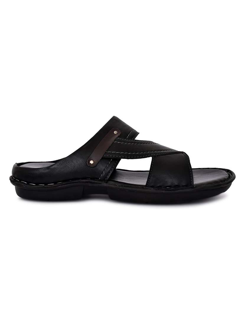 black synthetic slip on flip flop - 19848796 - Standard Image - 3