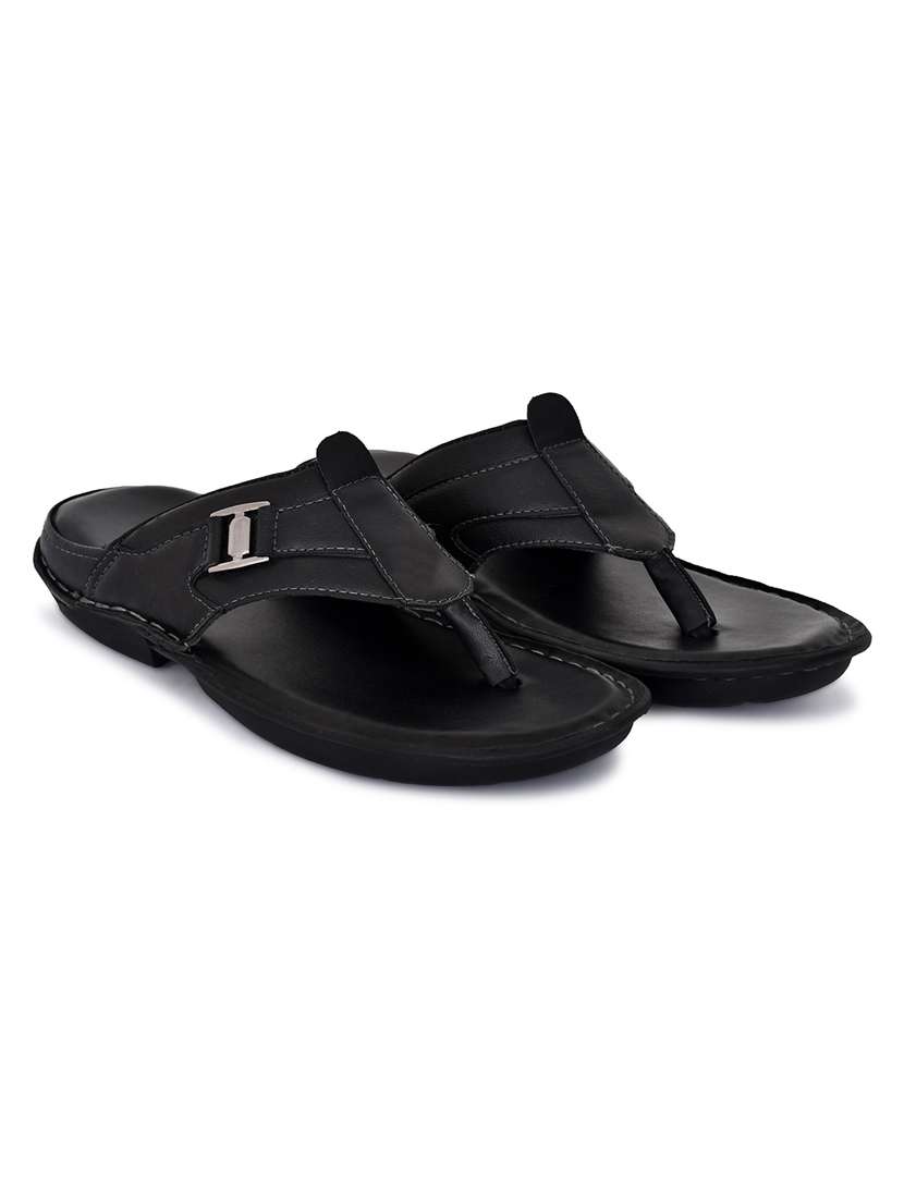 black synthetic slip on flip flop - 19848798 - Standard Image - 3