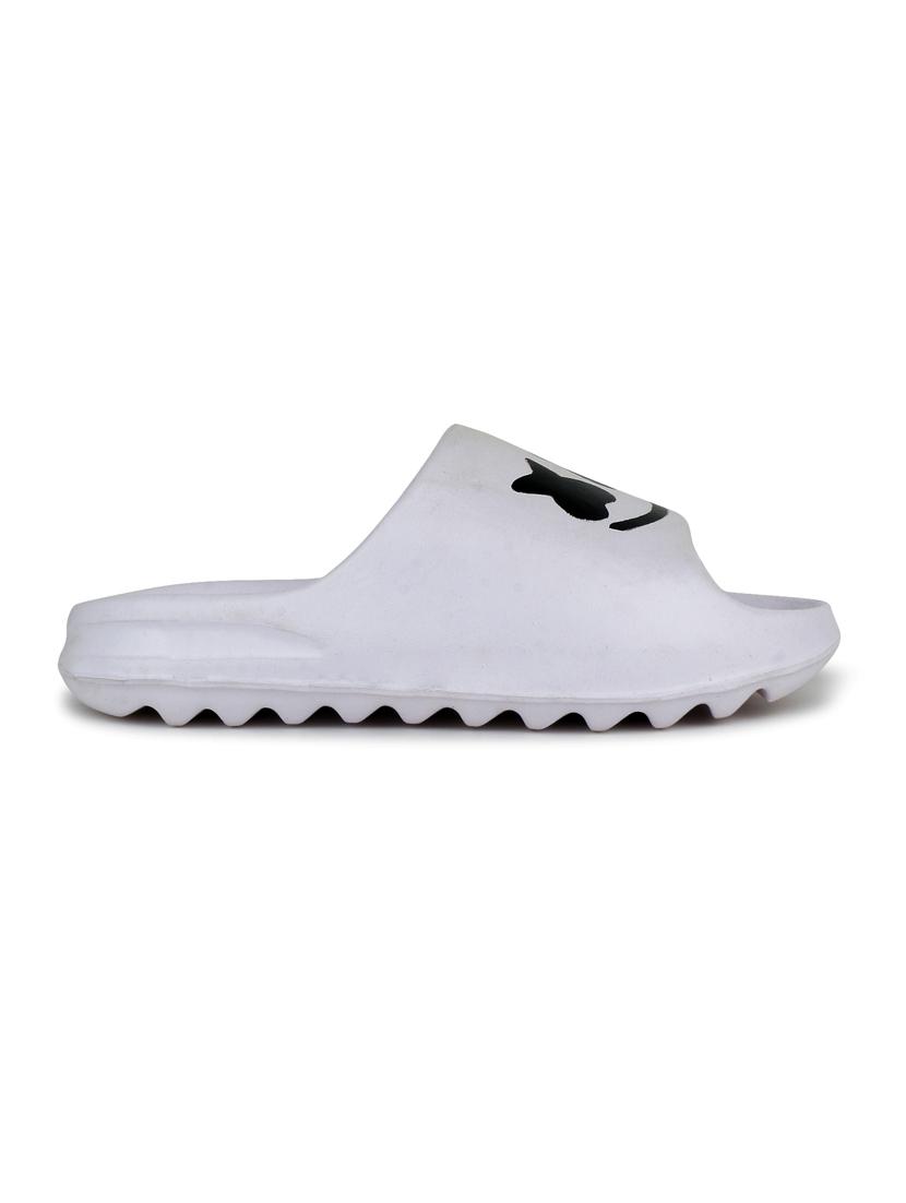 white rubber slip on flip flops - 19849360 - Standard Image - 3