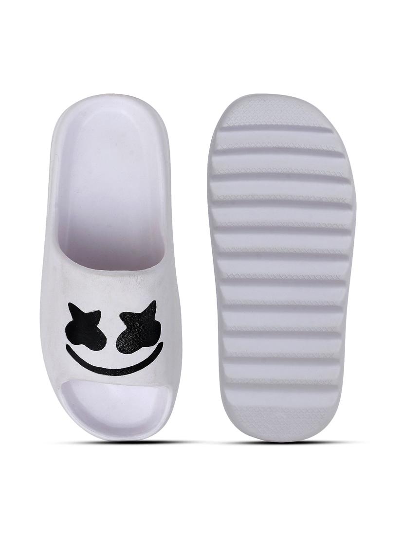 white rubber slip on flip flops - 19849360 - Standard Image - 5