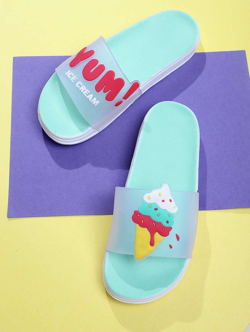 transparent icecream blue flip flop for women - 19849518 -  Standard Image - 3