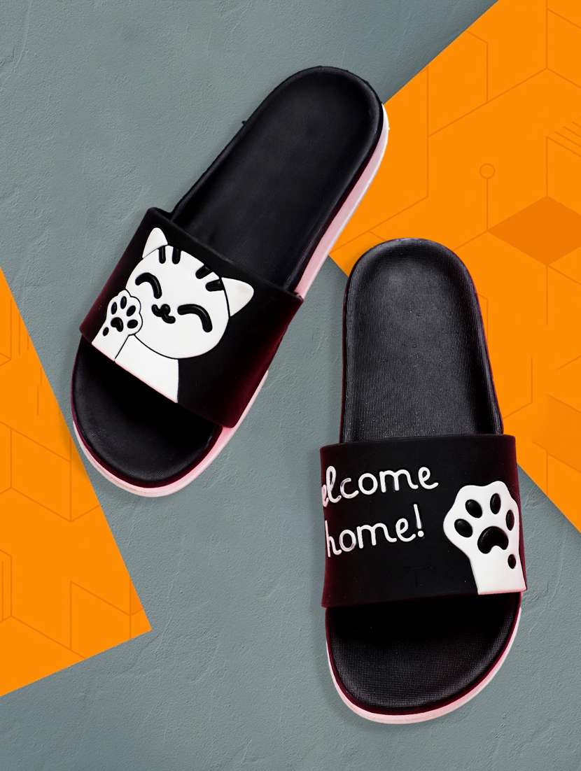 welcome black flip flop for women