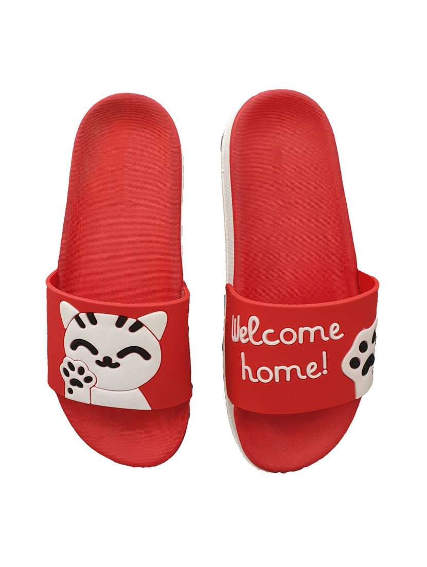 welcome red flip flop for women - 19849559 -  Standard Image - 3