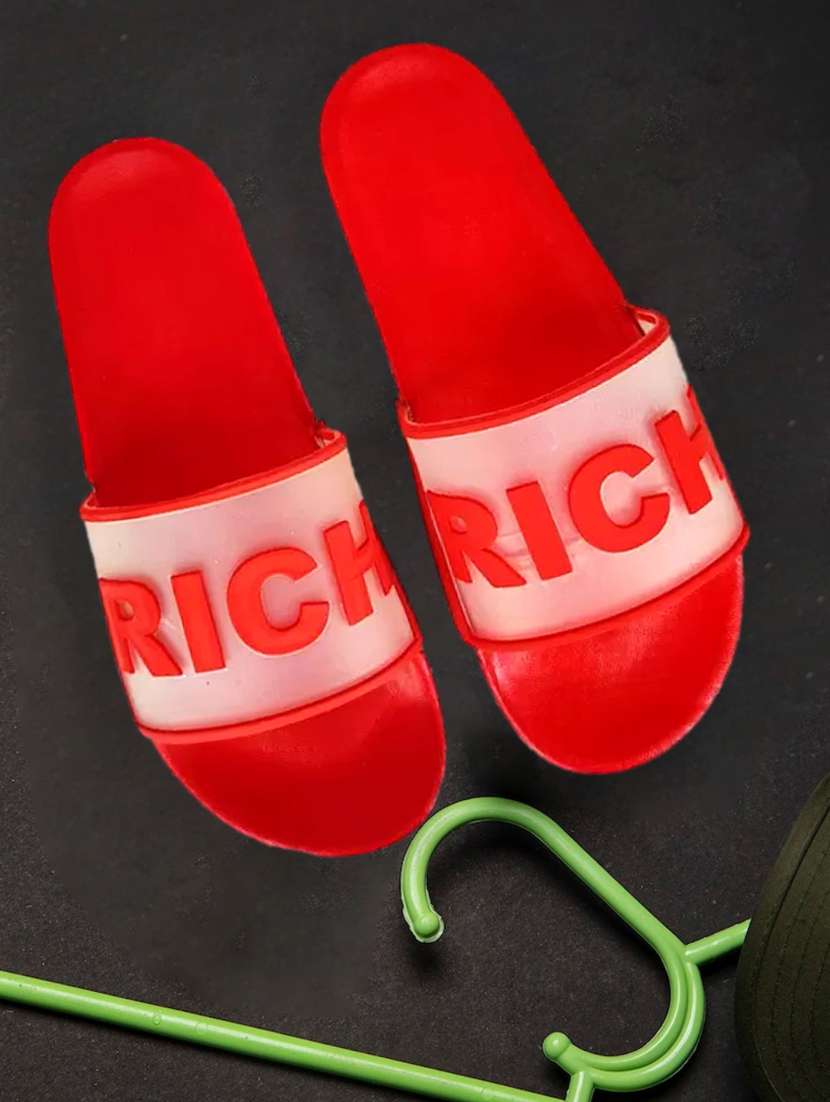 women rich red flip flop for women