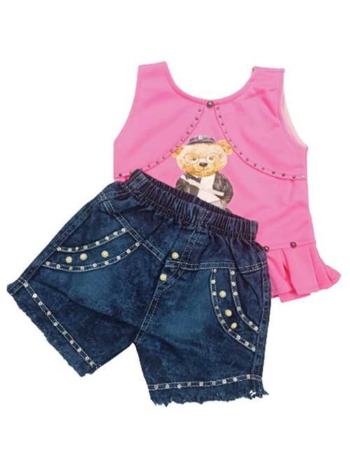 girls top & denim shorts twin set - 19849820 -  Standard Image - 0