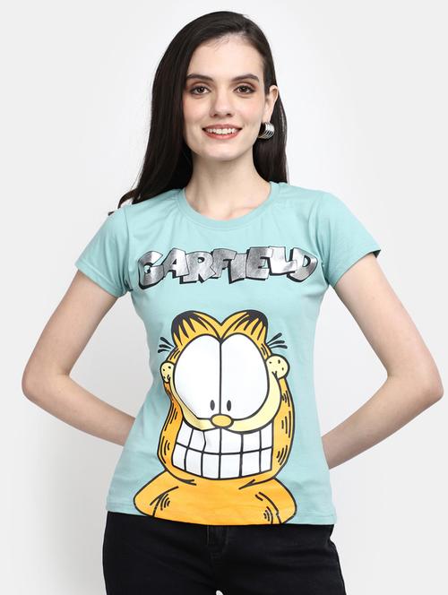 women's front print round neck t-shirt - 19850260 -  Standard Image - 0