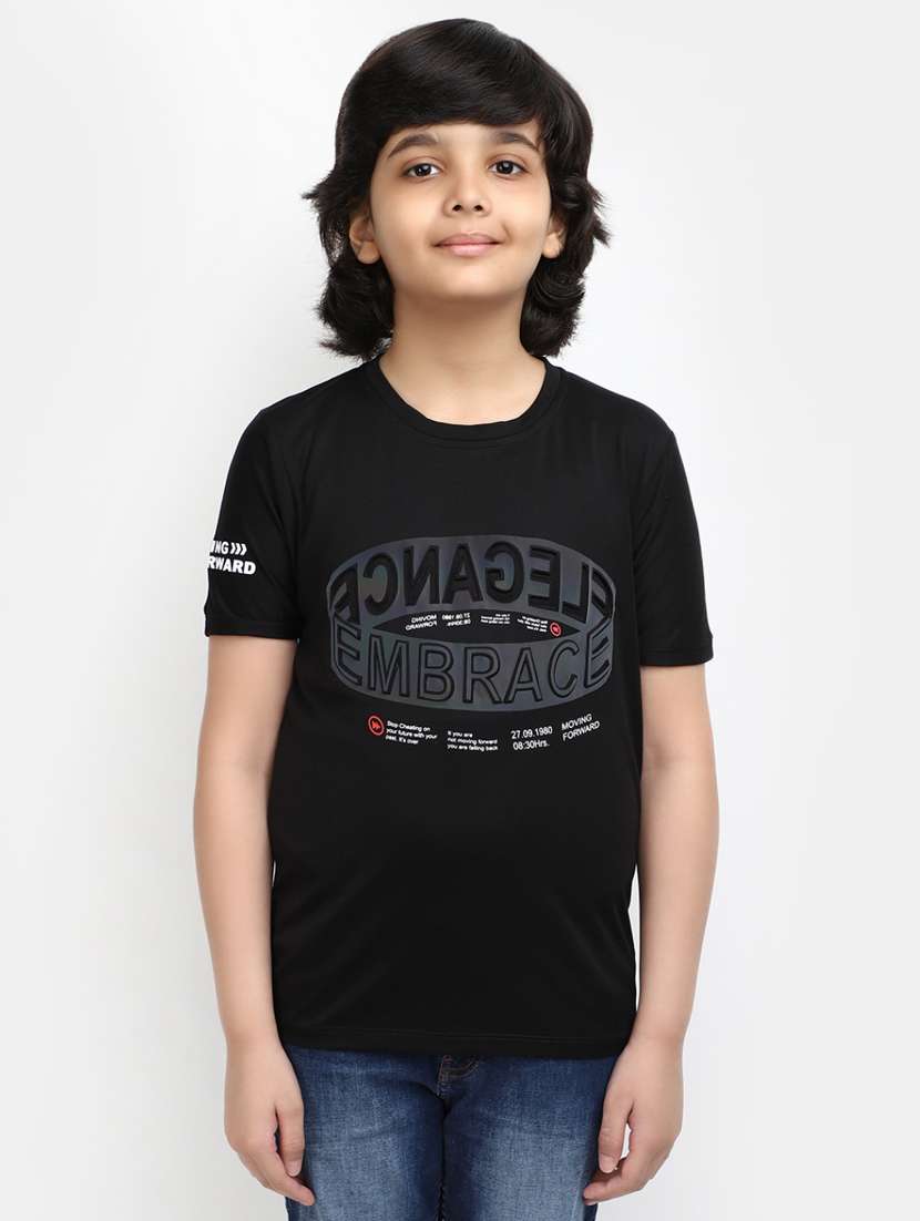 boys printed round neck t-shirt