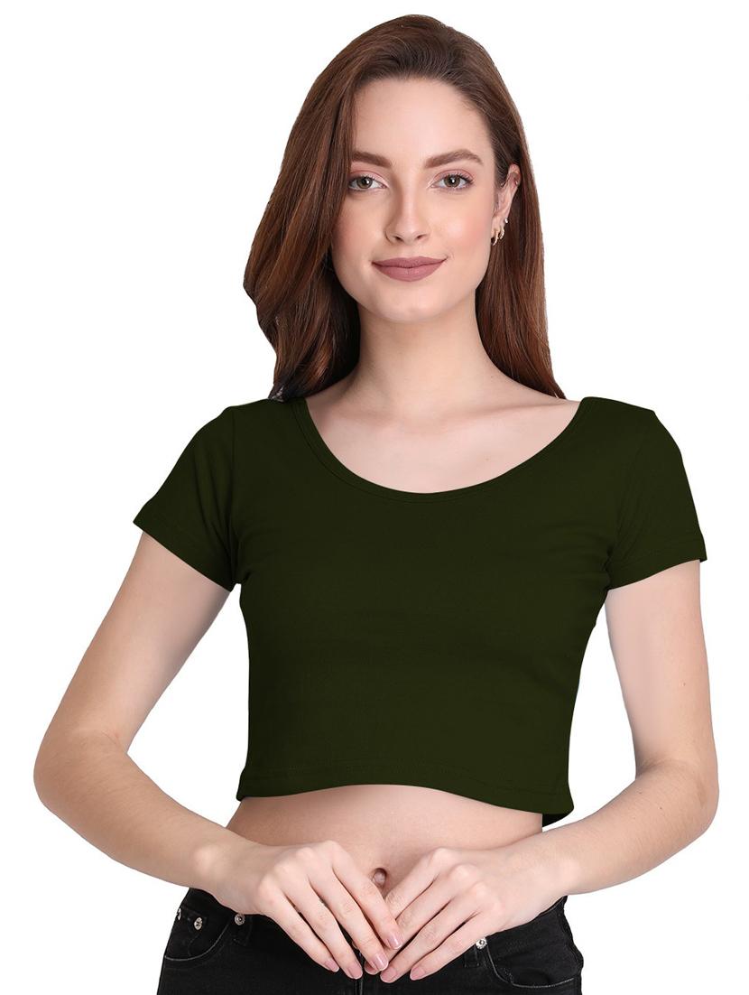 women's crop round neck top - 19852474 - Zoom Image - 0