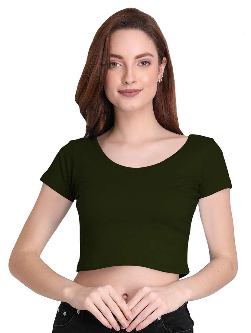 women's crop round neck top - 19852478 - Zoom Image - 0