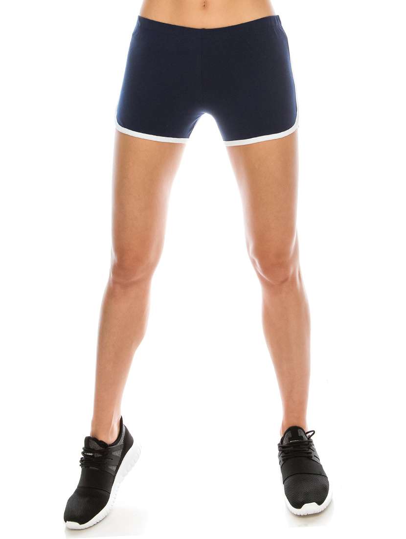 blue solid sports shorts - 19852784 -  Zoom Image - 0