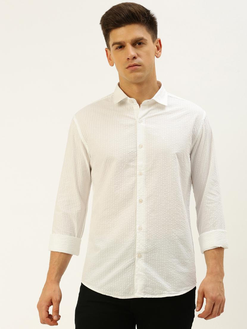 white cotton casual shirt - 19855944 - Zoom Image - 0