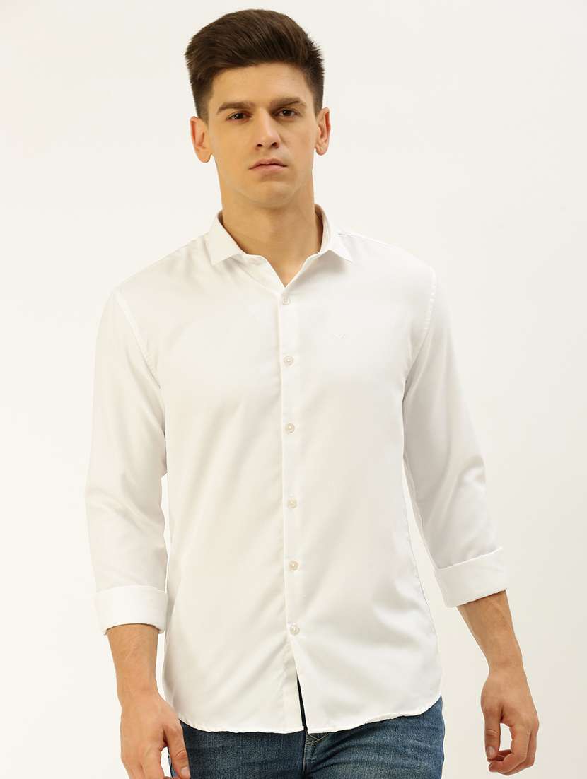 white cotton casual shirt