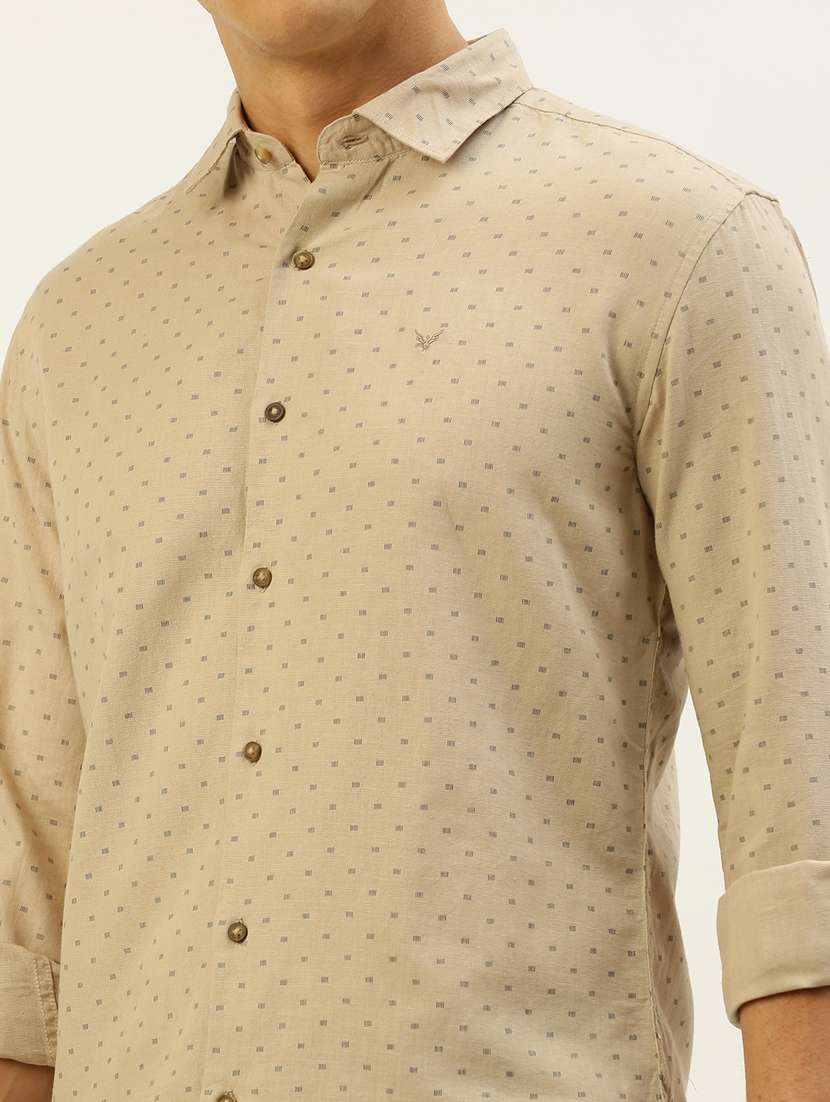 mens micro print casual shirt - 19855968 -  Standard Image - 5