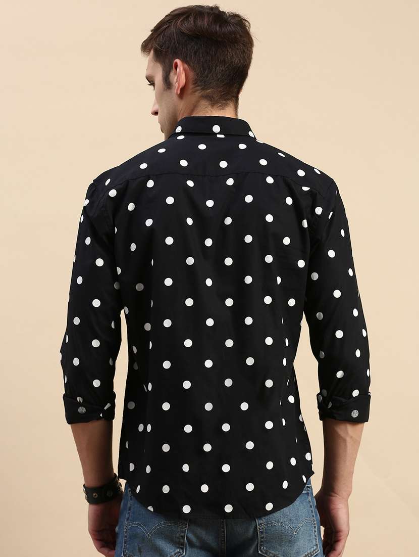mens polka dots casual shirt - 19855971 - Standard Image - 3