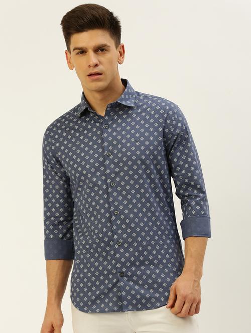 mens geometric casual shirt - 19856009 - Standard Image - 0