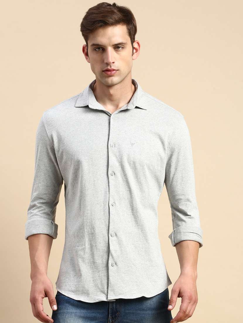 mens melange casual shirt - 19856082 -  Zoom Image - 0