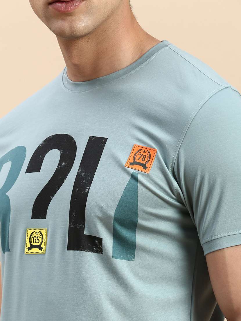 men round neck front print t-shirt - 19856101 -  Standard Image - 5