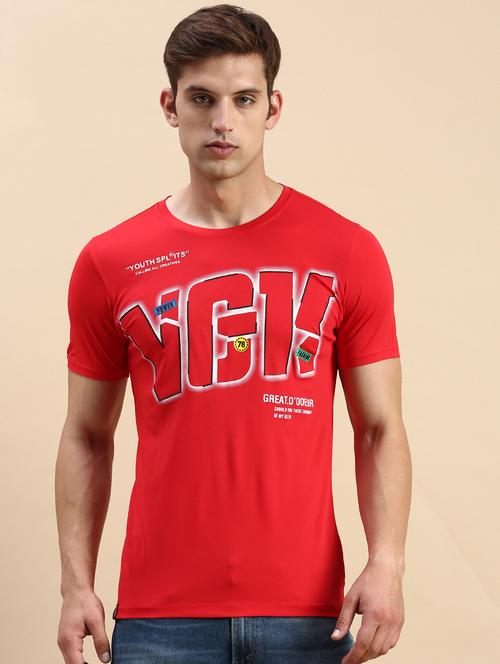 round neck printed cotton t-shirt - 19856104 - Standard Image - 0