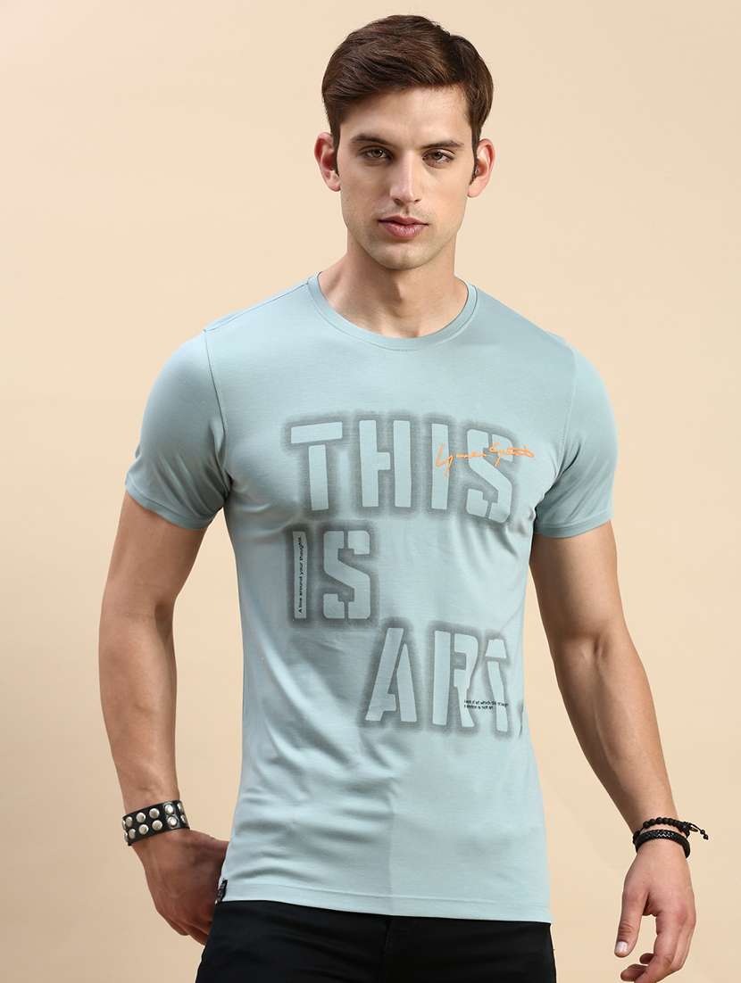 round neck printed cotton t-shirt