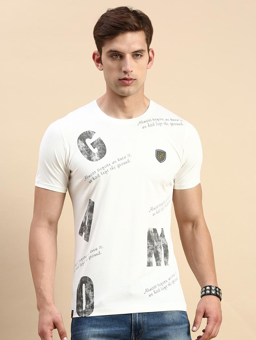 round neck printed cotton t-shirt
