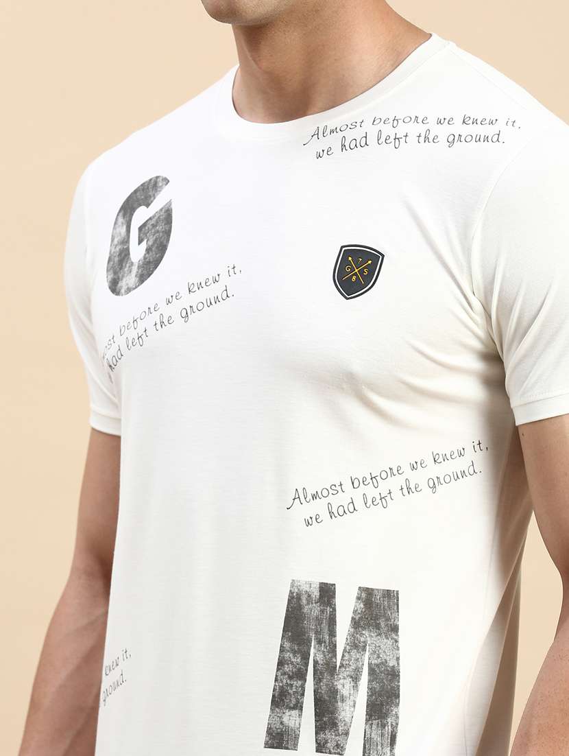 round neck printed cotton t-shirt - 19856137 -  Standard Image - 5