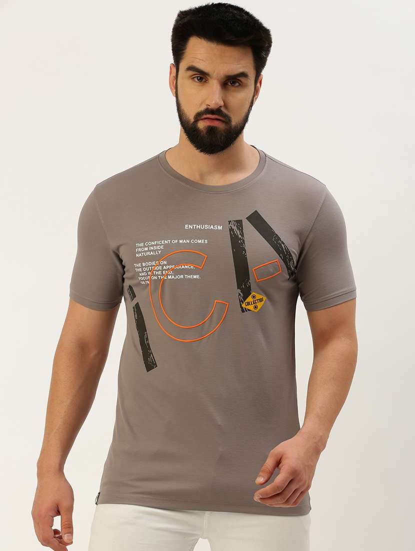 round neck printed cotton t-shirt