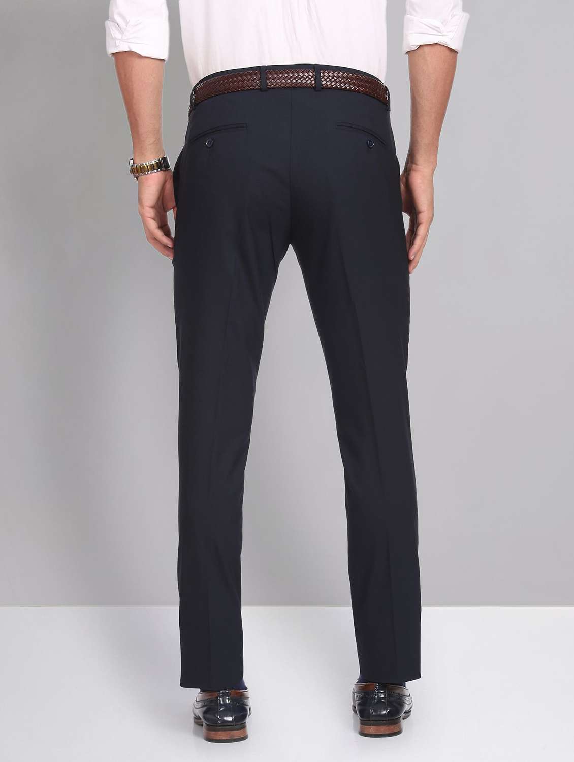 mid rise solid formal trouser - 19856232 - Standard Image - 3
