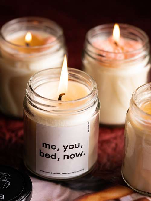 me. you, bed now scented candle gifts for wife boyfriend husband girlfriend