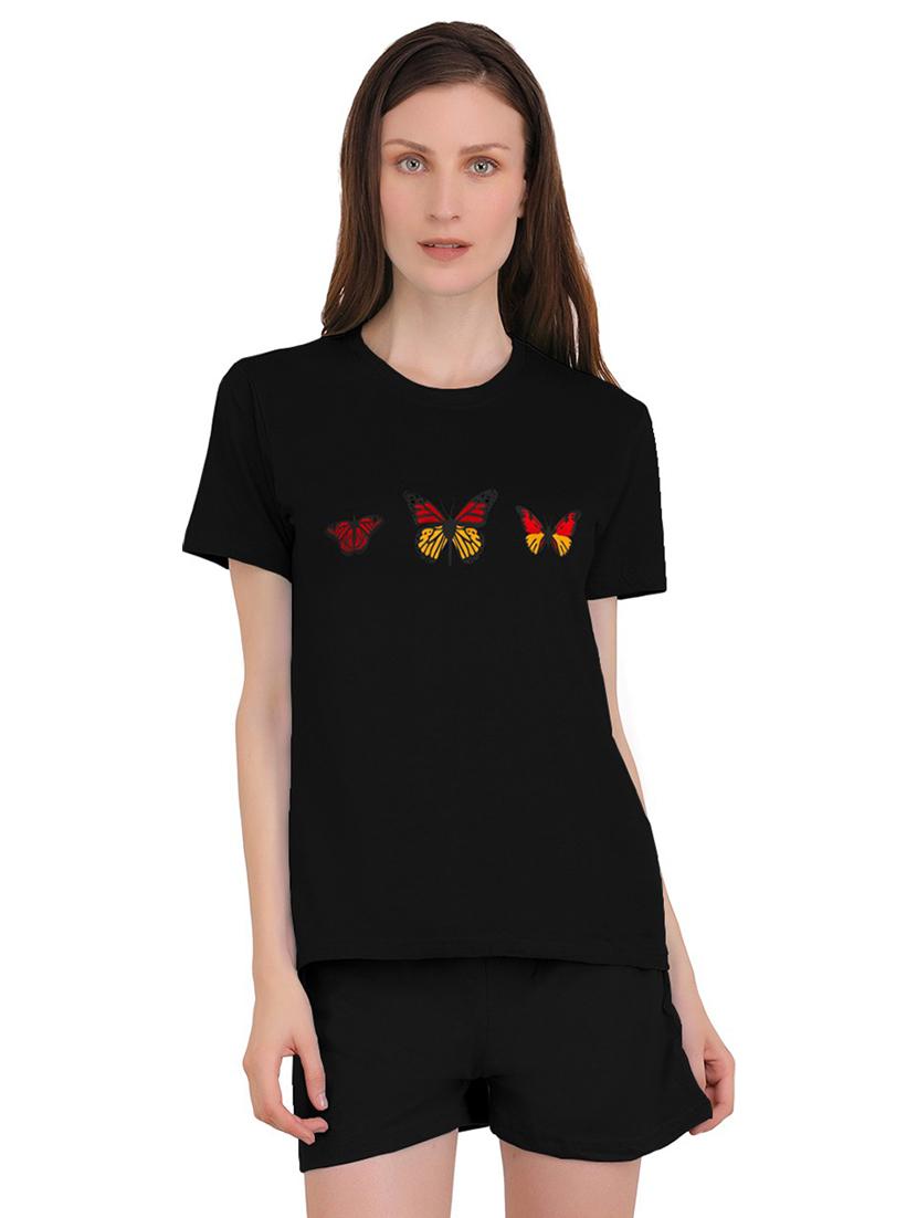 round neck printed nightwear shorts set - 19857597 - Zoom Image - 0