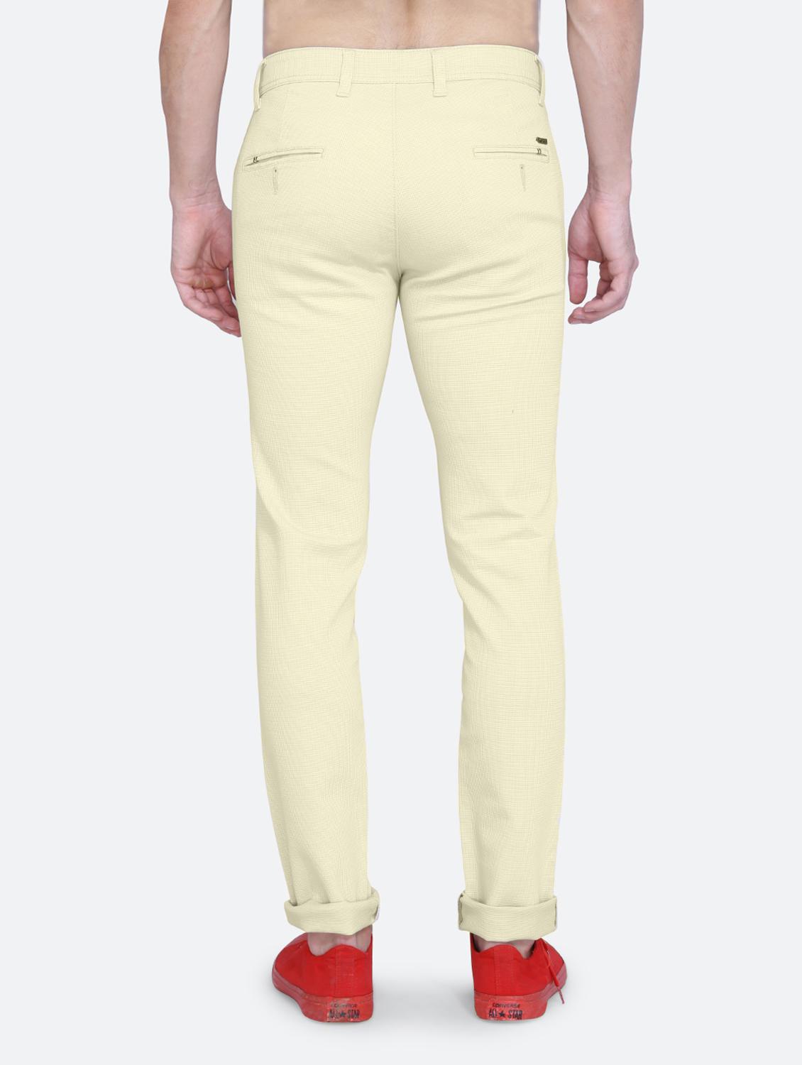 yellow cotton flat front casual trouser - 19858284 - Standard Image - 3