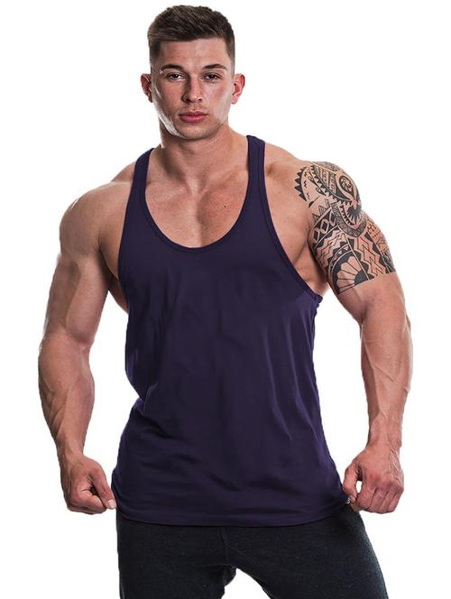solid navy blue cotton blend vest - 19858430 -  Standard Image - 0
