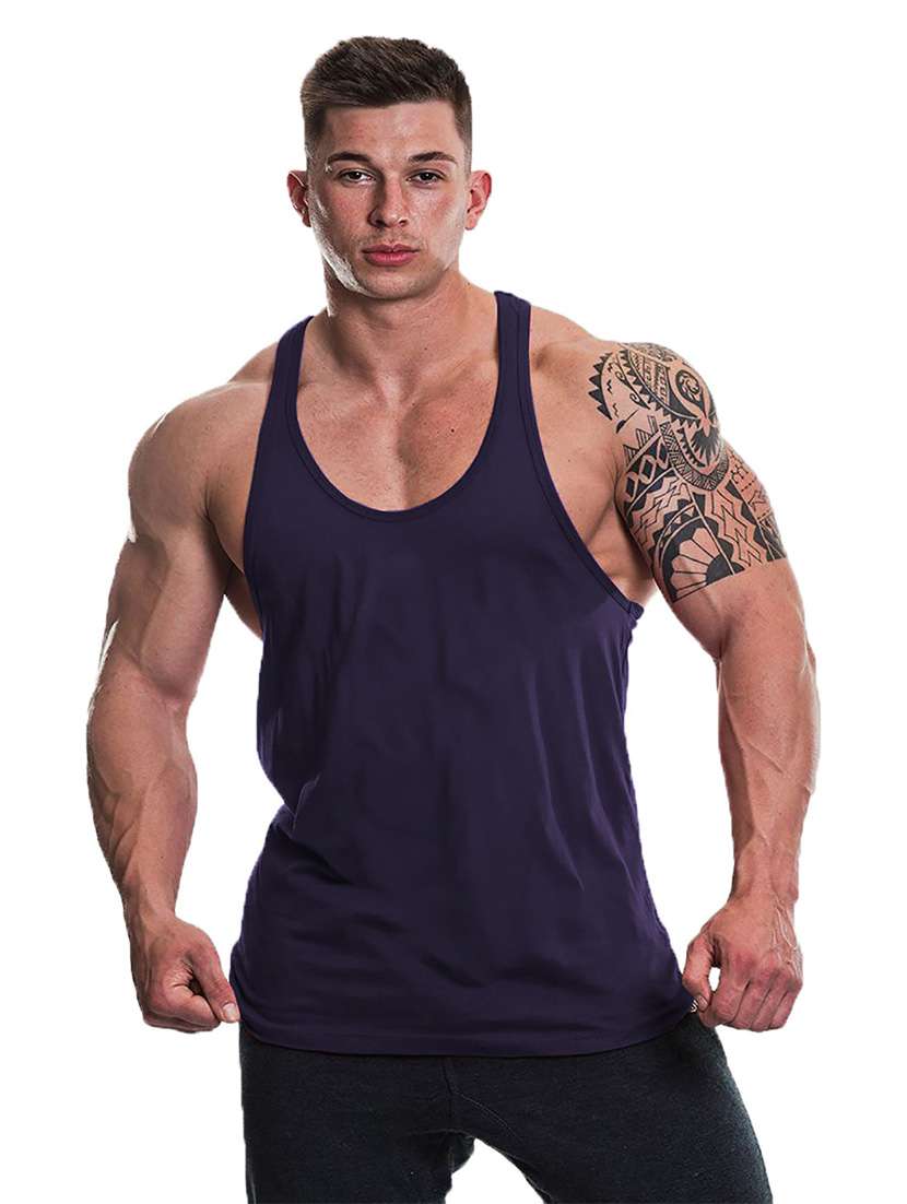 men scoop neck solid vest - 19858957 -  Zoom Image - 0