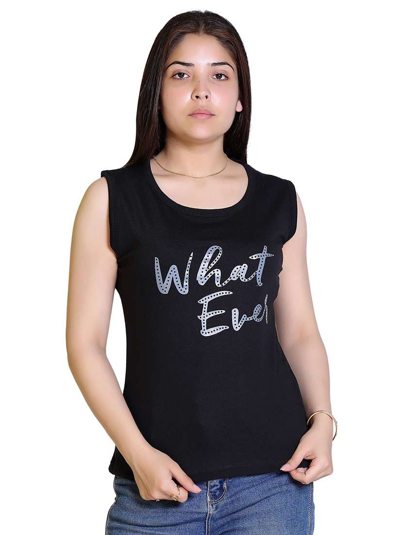 women's front print round neck t-shirt