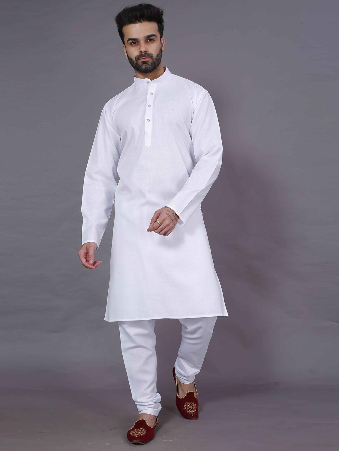 men solid cotton kurta pyjama set - 19859977 - Zoom Image - 0