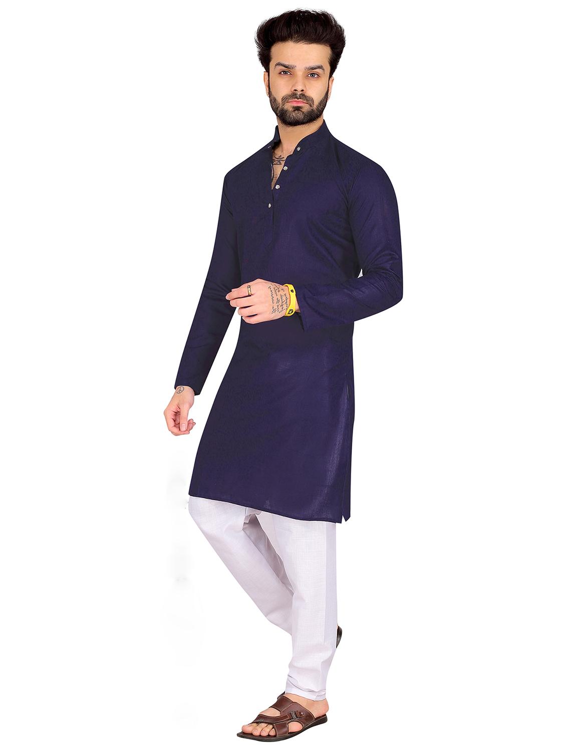 men solid cotton kurta pyjama set - 19859982 - Zoom Image - 0