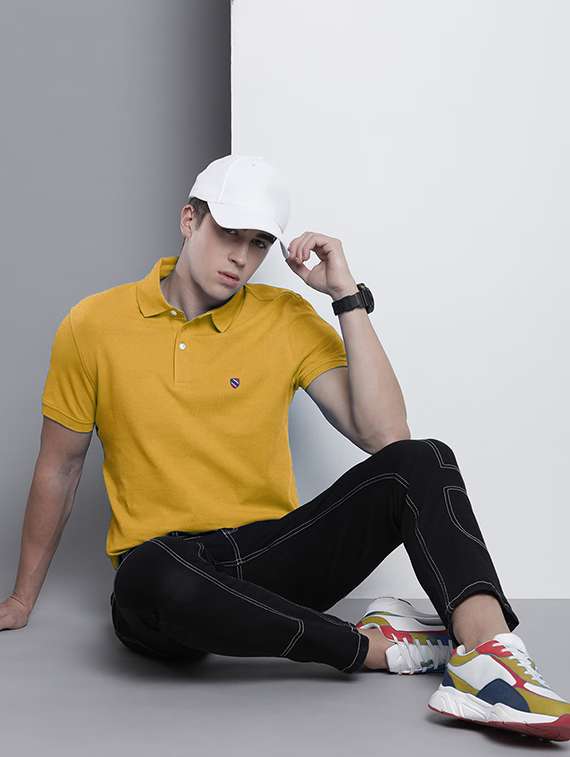 polo neck solid polo t-shirt