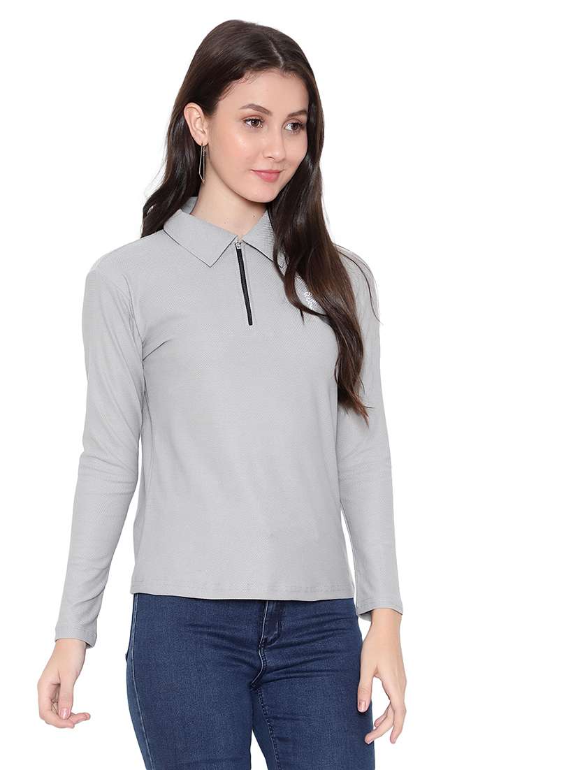 women's plain polo neck t-shirt