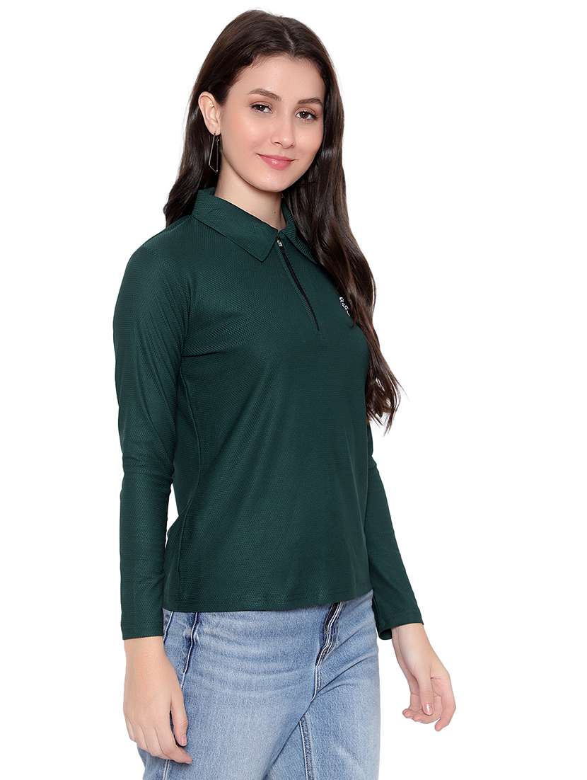 women's plain polo neck t-shirt