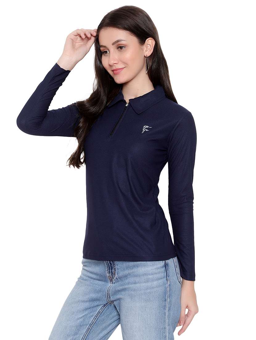 women's plain polo neck t-shirt