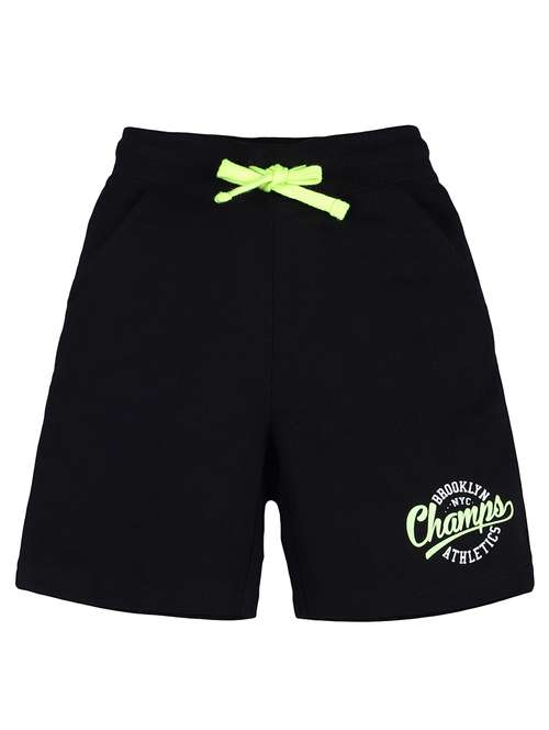 black solid casual shorts  - 19864011 -  Standard Image - 0