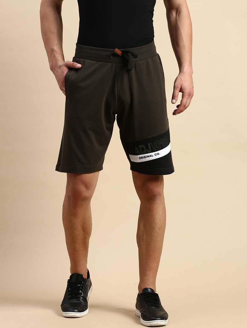 men's polyester color block shorts