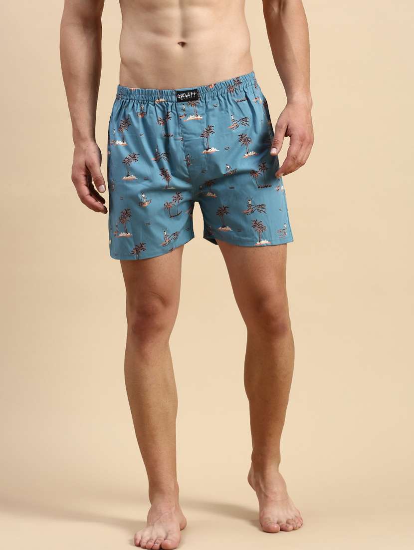 men's printed cotton boxers
