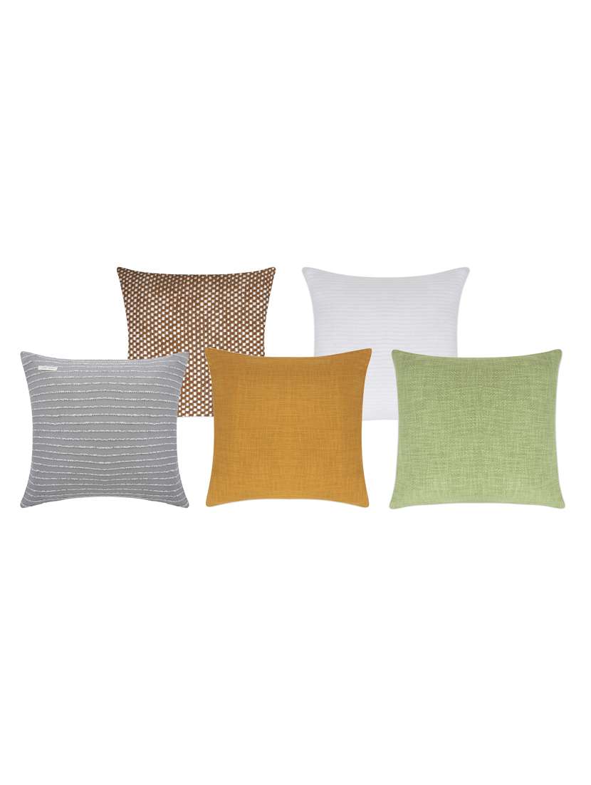 multi designs and colors cotton cushion covers pack of 5