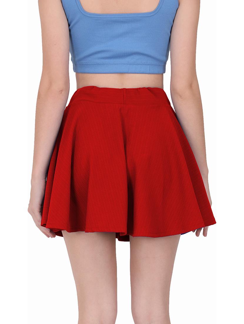 mid rise solid skater skirt - 19865614 - Standard Image - 3