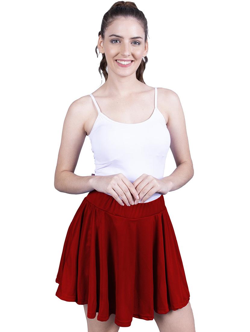 mid rise solid skater skirt - 19865615 - Zoom Image - 0