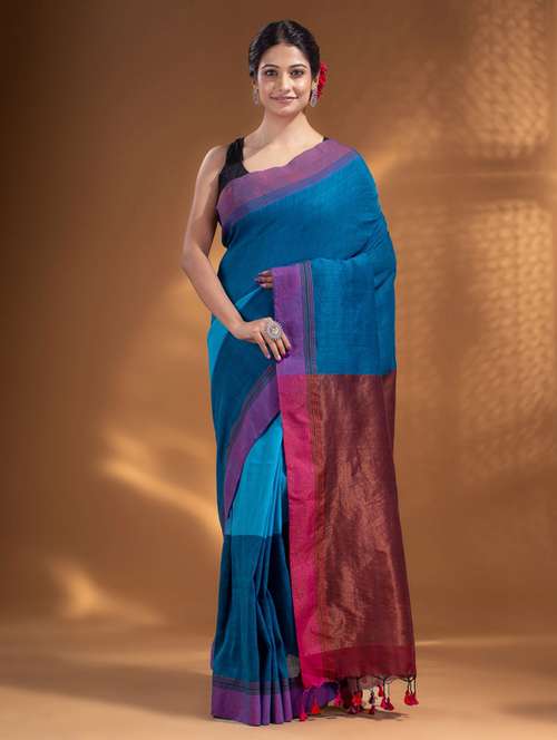 women's self design blue colored saree with blouse - 19866250 - Standard Image - 0